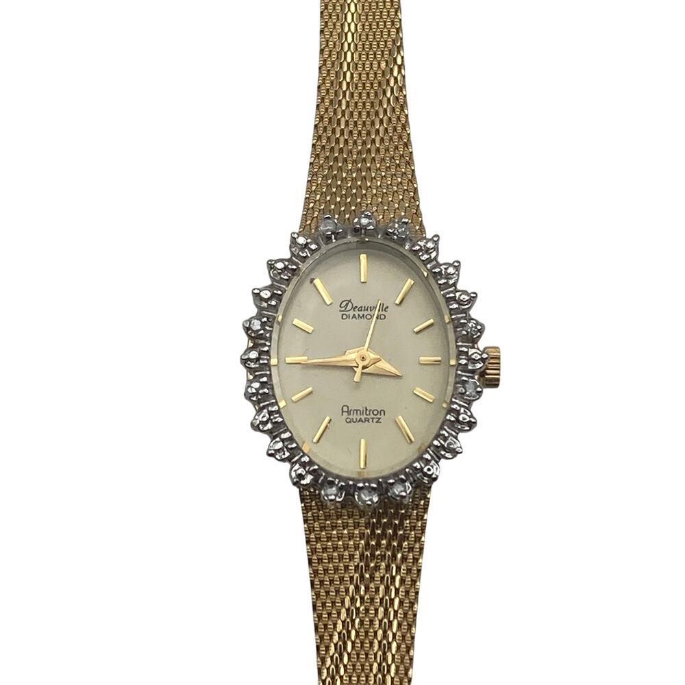VTG Armitron Deauville Diamond Women's Watch 18mm - New Battery Adjustable Minty